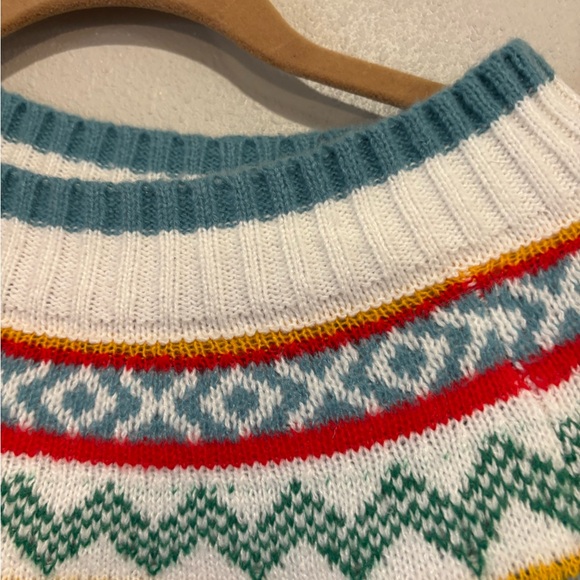 Colorful Fair Isle Nordic Sweater Cozy Winter Ski Lodge Knit Boden Style L - Picture 5 of 7